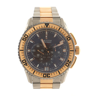 Zenith El Primero Stratos Flyback Automatic Watch Stainless Steel with Rose Gold 45
