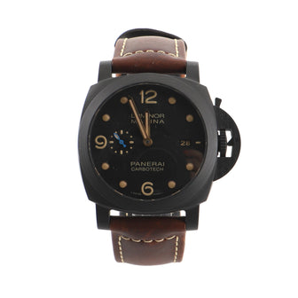 Panerai Luminor Marina 1950 3 Day Automatic Watch Carbotech and Titanium with Leather 44