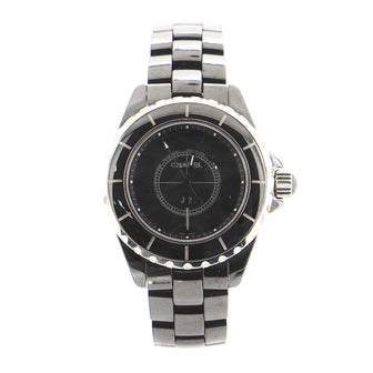 Chanel J12 Intense Black Quartz Watch Ceramic and Stainless Steel 33