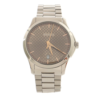 Gucci G-Timeless Diamante Date Quartz Watch Stainless Steel 38