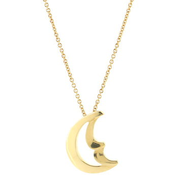 Tiffany & Co. Paloma Picasso Half Moon Face Pendant Necklace 18K Yellow Gold