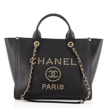 Chanel Deauville Tote Studded Caviar Small