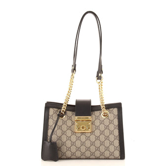 Gucci Padlock Chain Tote GG Coated Canvas Small