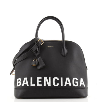 Balenciaga Logo Ville Bag Leather Medium