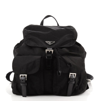 Prada Double Front Pocket Backpack Tessuto Medium