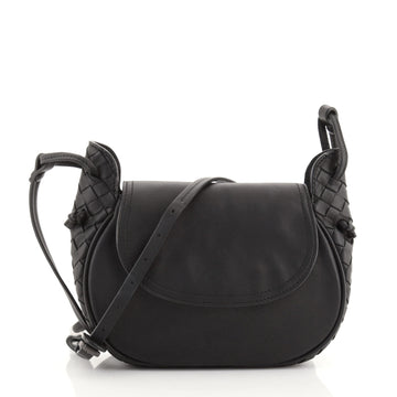 Bottega Veneta Nodini Flap Crossbody Bag Nappa with Intrecciato Detail Small