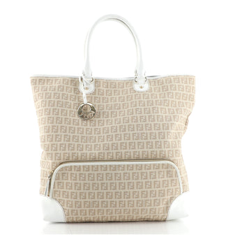 Fendi Vintage Chef Front Pocket Tote Zucchino Canvas Medium