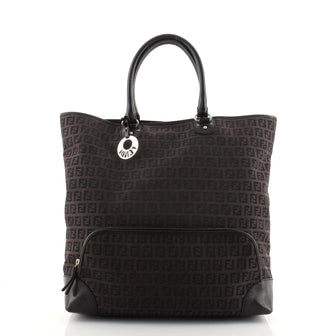 Fendi Vintage Chef Front Pocket Tote Zucchino Canvas Medium