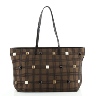 Fendi Roll Tote Studded Printed Canvas Medium