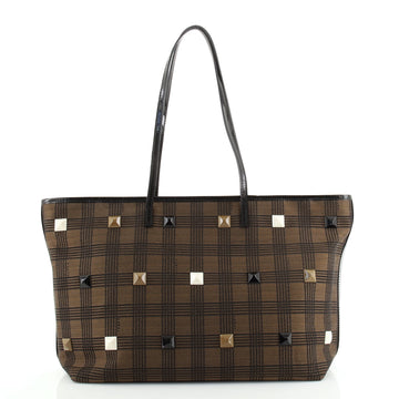 Fendi Roll Tote Studded Printed Canvas Medium
