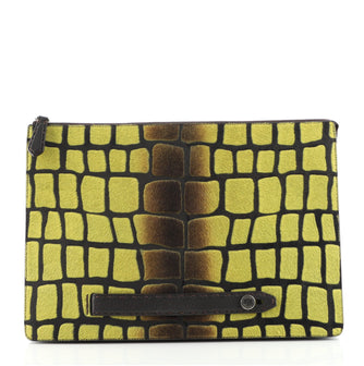 Fendi Selleria Zip Pouch Calf Hair and Leather Large