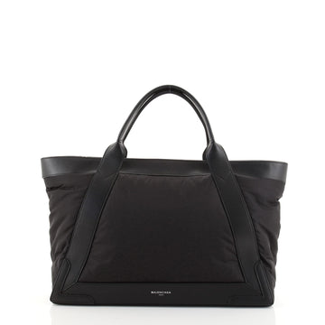 Balenciaga Navy Cabas Zip Tote Nylon with Leather Medium