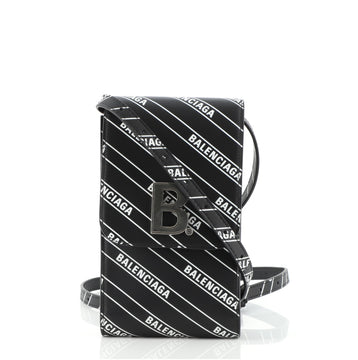 Balenciaga B. Phone Crossbody Bag Printed Leather