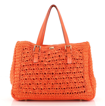 Dolce & Gabbana Belted Handle Tote Crochet Medium
