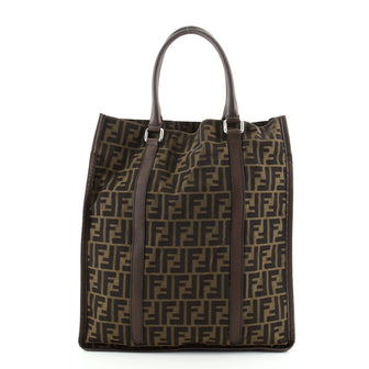 Fendi Open Shopping Tote Zucca Canvas Tall