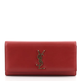 Saint Laurent Classic Monogram Clutch Leather Long