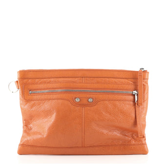 Balenciaga Classic City Clip Pouch Leather Medium