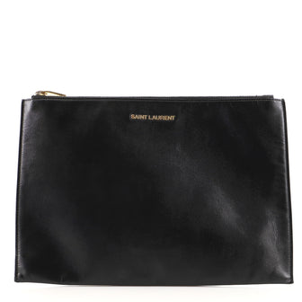Saint Laurent Zip Pouch Leather Medium