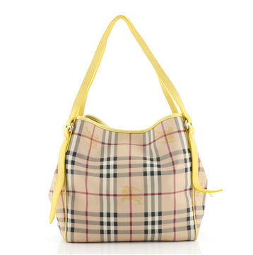Burberry Canterbury Tote Haymarket Coated Canvas Small