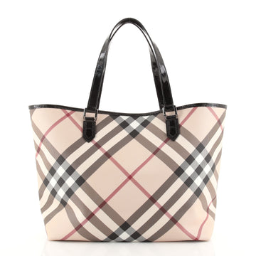 Burberry Nickie Tote Nova Check Coated Canvas Large