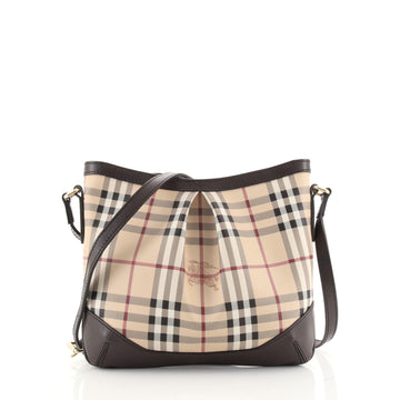 Burberry Hartham Crossbody Bag Haymarket Coated Canvas Medium