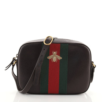Gucci Bee Web Camera Bag Leather