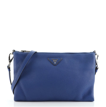 Prada Flat Zip Crossbody Bag Vitello Daino Mini