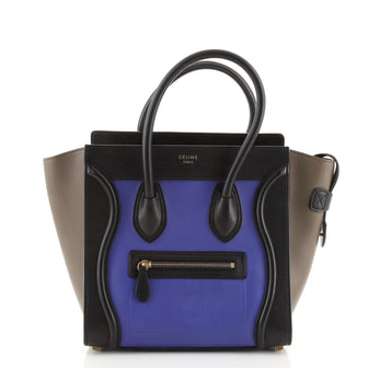 Celine Tricolor Luggage Bag Leather Micro