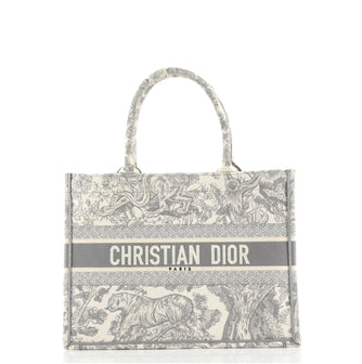 Christian Dior Book Tote Embroidered Canvas Small