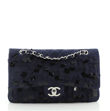 Chanel Classic Double Flap Bag Paillettes Embellished Quilted Satin Medium