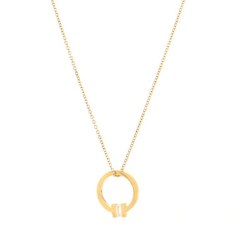 Tiffany & Co. T Circle Pendant Necklace 18K Yellow Gold with Diamond