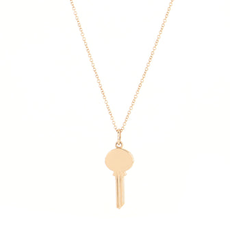 Tiffany & Co. Modern Keys Oval Pendant Necklace 18K Rose Gold Small
