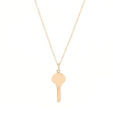 Tiffany & Co. Modern Keys Oval Pendant Necklace 18K Rose Gold Small