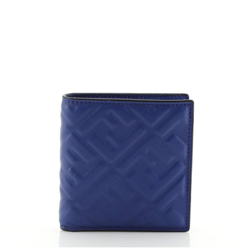 Fendi Bifold Wallet Zucca Embossed Leather Compact