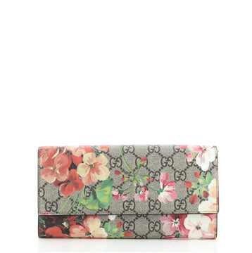 Gucci Continental Wallet Blooms Print GG Coated Canvas