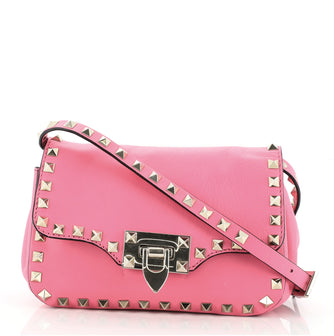 Valentino Rockstud Flip Lock Flap Bag Leather Mini