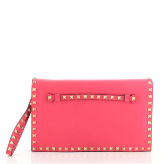Valentino Rockstud Flap Clutch Leather
