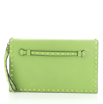 Valentino Rockstud Flap Clutch Leather