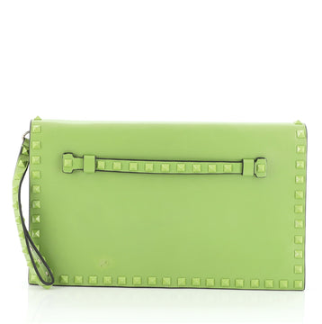 Valentino Rockstud Flap Clutch Leather