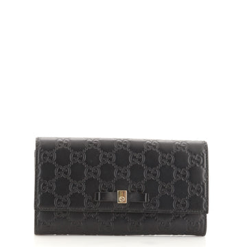 Gucci Bow Continental Wallet Guccissima Leather