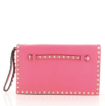 Valentino Rockstud Flap Clutch Leather