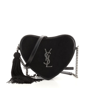 Saint Laurent Love Heart Tassel Chain Bag Leather Small