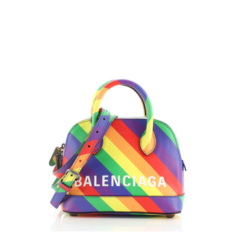 Balenciaga Logo Ville Bag Printed Leather XXS