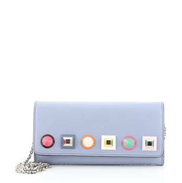 Fendi Continental Wallet on Chain Studded Leather