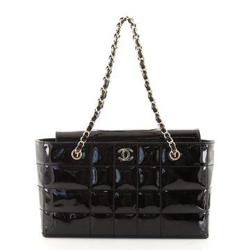 Chanel Vintage Chocolate Bar Tote Quilted Patent Small