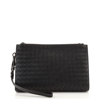 Bottega Veneta Top Zip Wristlet Pouch Intrecciato Nappa Small