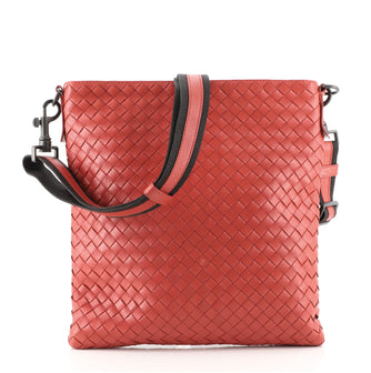 Bottega Veneta Flat Messenger Bag Intrecciato Nappa Small