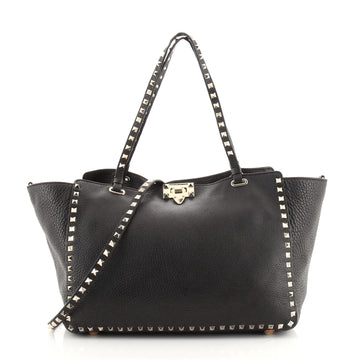 Valentino Rockstud Tote Pebbled Leather Medium