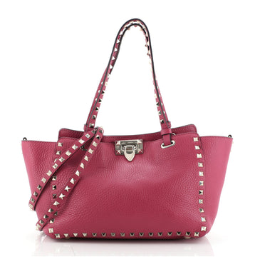 Valentino Rockstud Tote Pebbled Leather Small