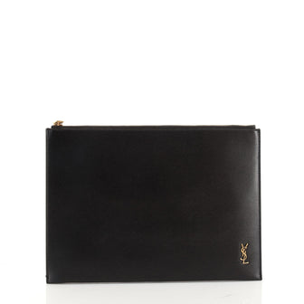 Saint Laurent Zip Pouch Printed Leather Medium